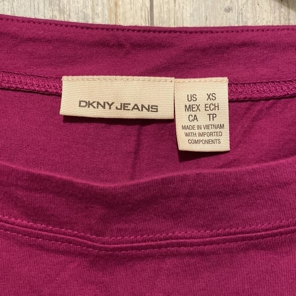 DKNY jeans pink tie-dye drawstring clenched waist Short Sleeve Shirt | XS - Picture 3 of 11